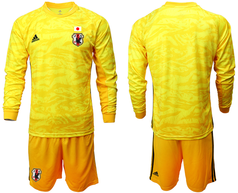 Men 2020-2021 Season National team Japan goalkeeper Long sleeve yellow Soccer Jersey